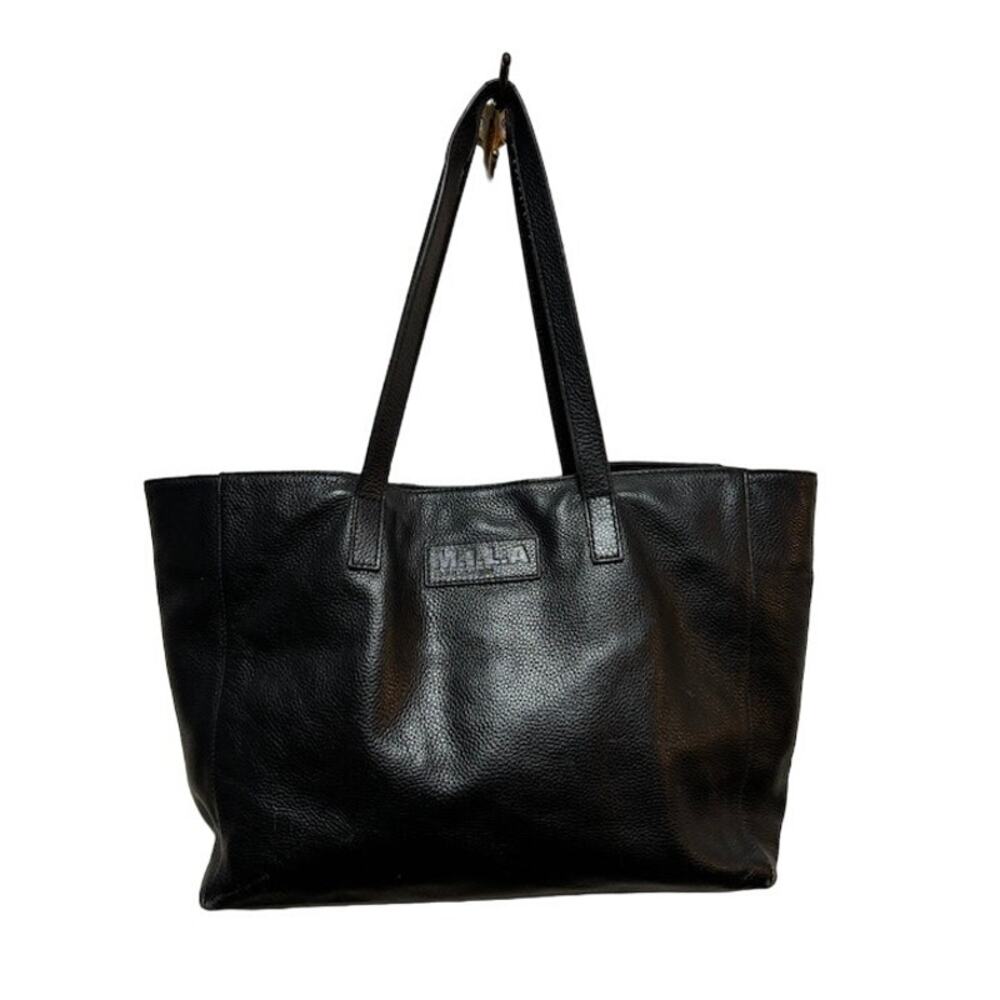 M.I.L.A. made in los angeles black leather tote bag handbag
